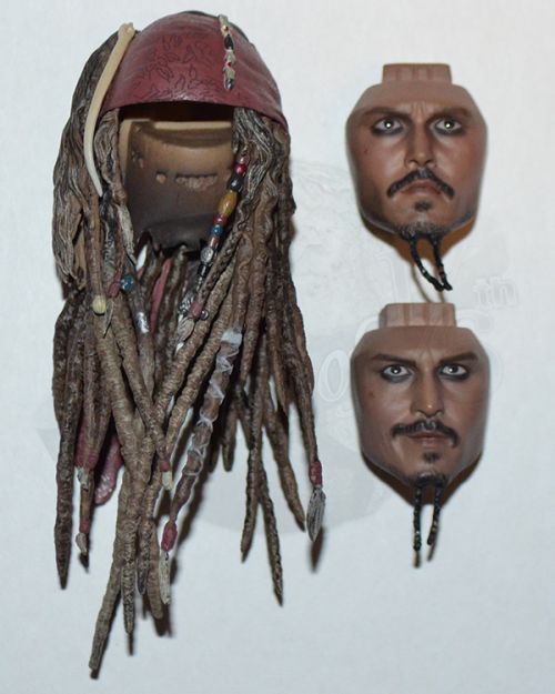 Third Party Pirates of the Carribean Jack Sparrow: Headsculpt With Two Facial Expressions & Hairpiece