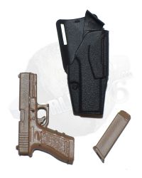 Flagset Toys Modern Battlefield End War V Ghost: Glock 19 Pistol & Holster (Tan/Black)