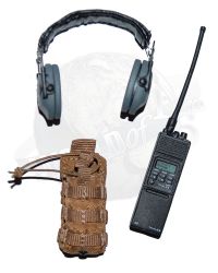 King's Toy U.S. Marine Corps Special Response Team: Earmuffs With Radio & Pouch (Tan)