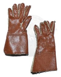 UJINDOU WWII British Army Dispatch Riders: Gauntlet Gloves (Brown)