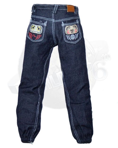 World Box Technical Geek: Jean Trousers With Dharma Prints On The Back Pockets (Blue) #2
