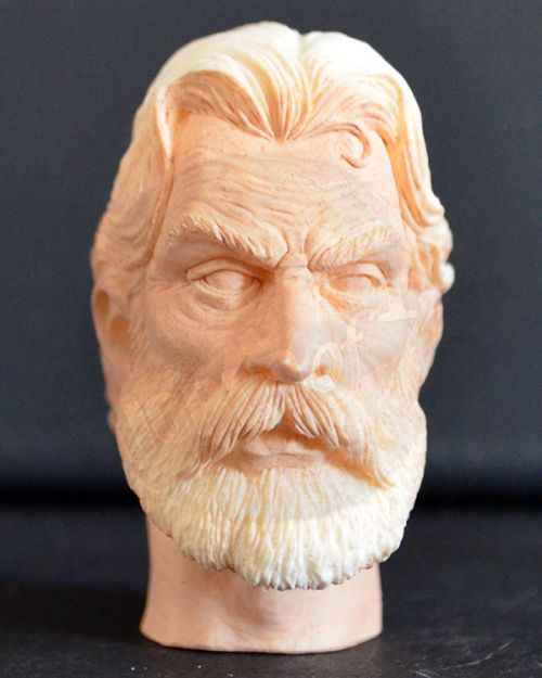 Deadwood Al Swearengen Head Sculpt With Full Beard (Unpainted)