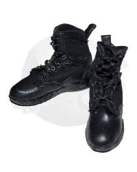 BBK Hard Boiled: Leather Lace Up Combat Boots (Black)