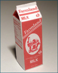 World of One Sixth Originals: Custom Farmland Milk Carton (as seen in "The Professional" Made of thick cardboard stock paper)