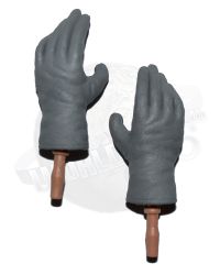 Toy Soldier Gloved Hand Set With Wrist Pins (Gray)