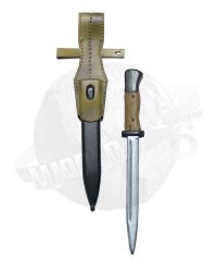 Dragon Models Ltd. Lothar Bayonet (Tan Handle) & Molded Sheath (Black/Tan)