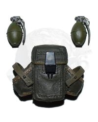 Toy Soldier Molded M16 Magazine Pouch With Fragmentation Grenades x 2
