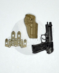 Very Hot Toys 1/6 Mercenary 2.0: Handgun With Clip Quick Release Holster (Tan)