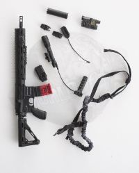 Very Hot Toys The Last No More: HK416 D14.5RS RAHG Hand Guard, Front Grip, Supressor Holographic Sight Advanced TargetPointer Illuminator Aiming Light & One Point Sling